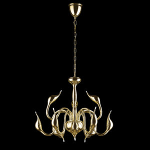 Lustre suspendu Or - Blanc 12 ampoules