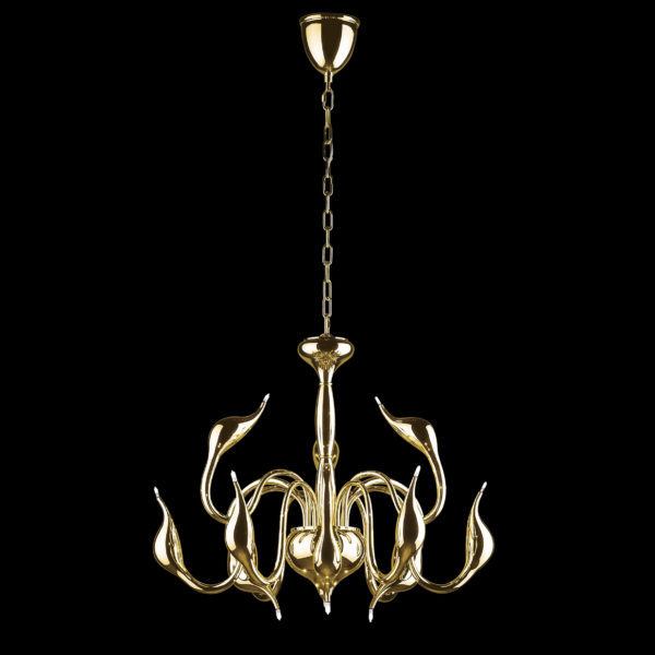 Lustre suspendu Or - Blanc 12 ampoules