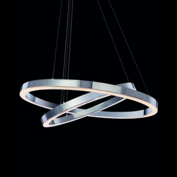 Suspension luminaire Cerchio Chrome 2 ampoules