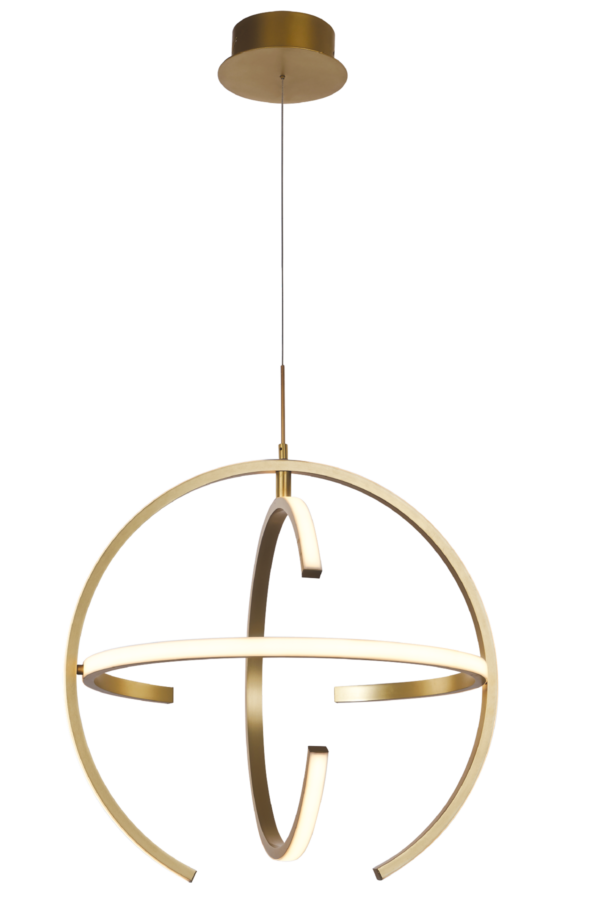 Suspension Chanel demi-cercles laiton doré